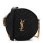 Grain De Poudre Matelasse Chevron Quilted Round Vinyle Camera Bag Black