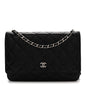 Lambskin Quilted Wallet On Chain WOC Black