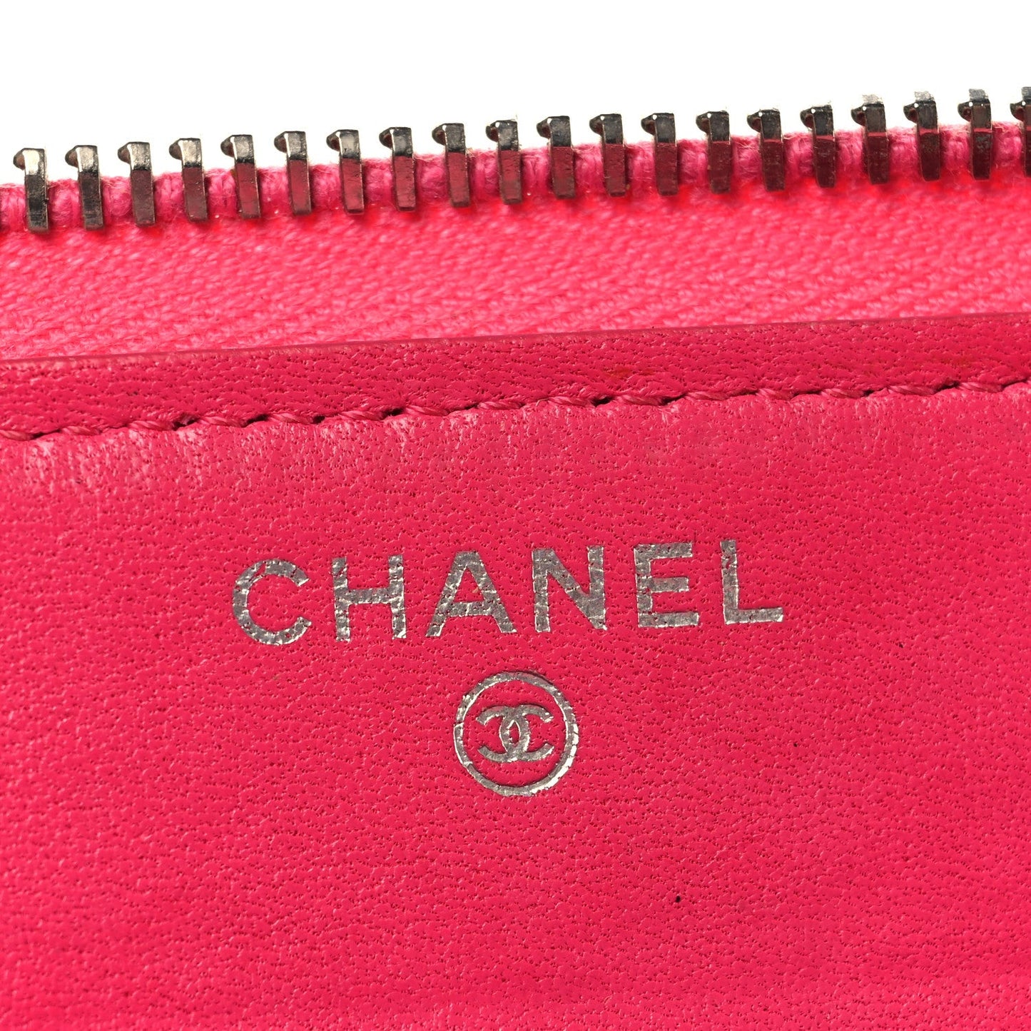 Lambskin Quilted Large Zip Around Organizer Wallet Pink