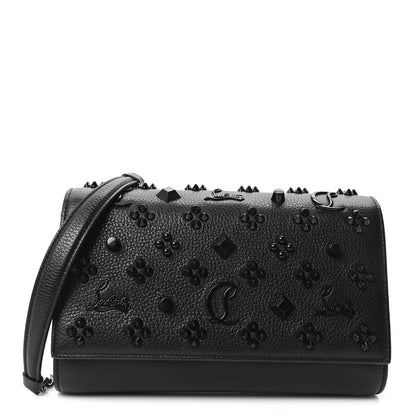 Calfskin Spikes Loubinthesky Paloma Clutch Black