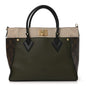 Calfskin Monogram On My Side MM Laurier Green Toffee Latte Beige
