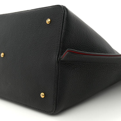 Grainy Calfskin VLogo Escape Hobo Bag Black