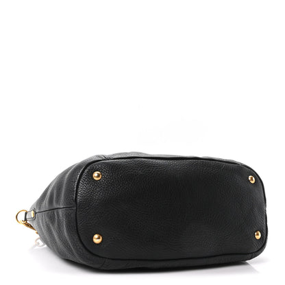 Vitello Daino Shopping Tote Black
