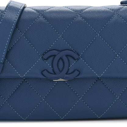 Caviar Quilted My Everything Small Flap Blue