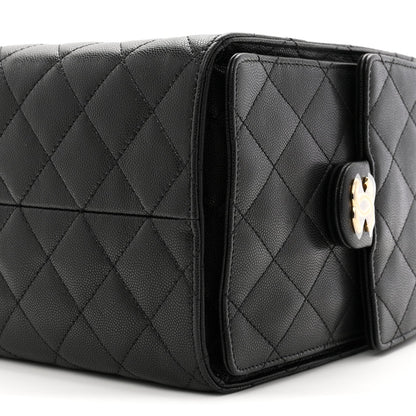 Caviar Quilted Medium Chanel 25 Handbag Black