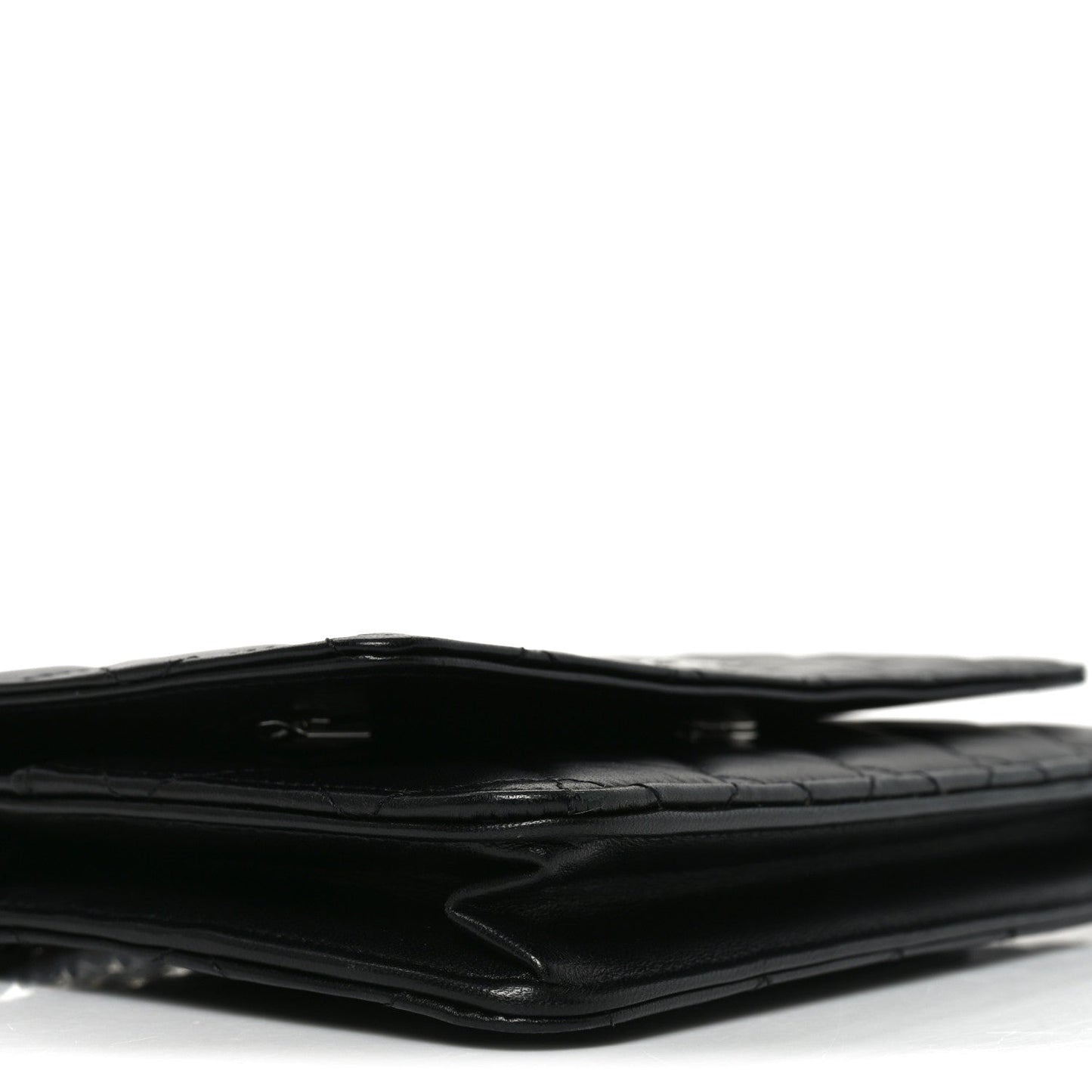 Lambskin Quilted Wallet On Chain WOC Black