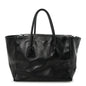 Glace Calf Twin Pocket Tote Black