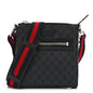 GG Supreme Monogram Web Small Flat Messenger Bag Black Grey