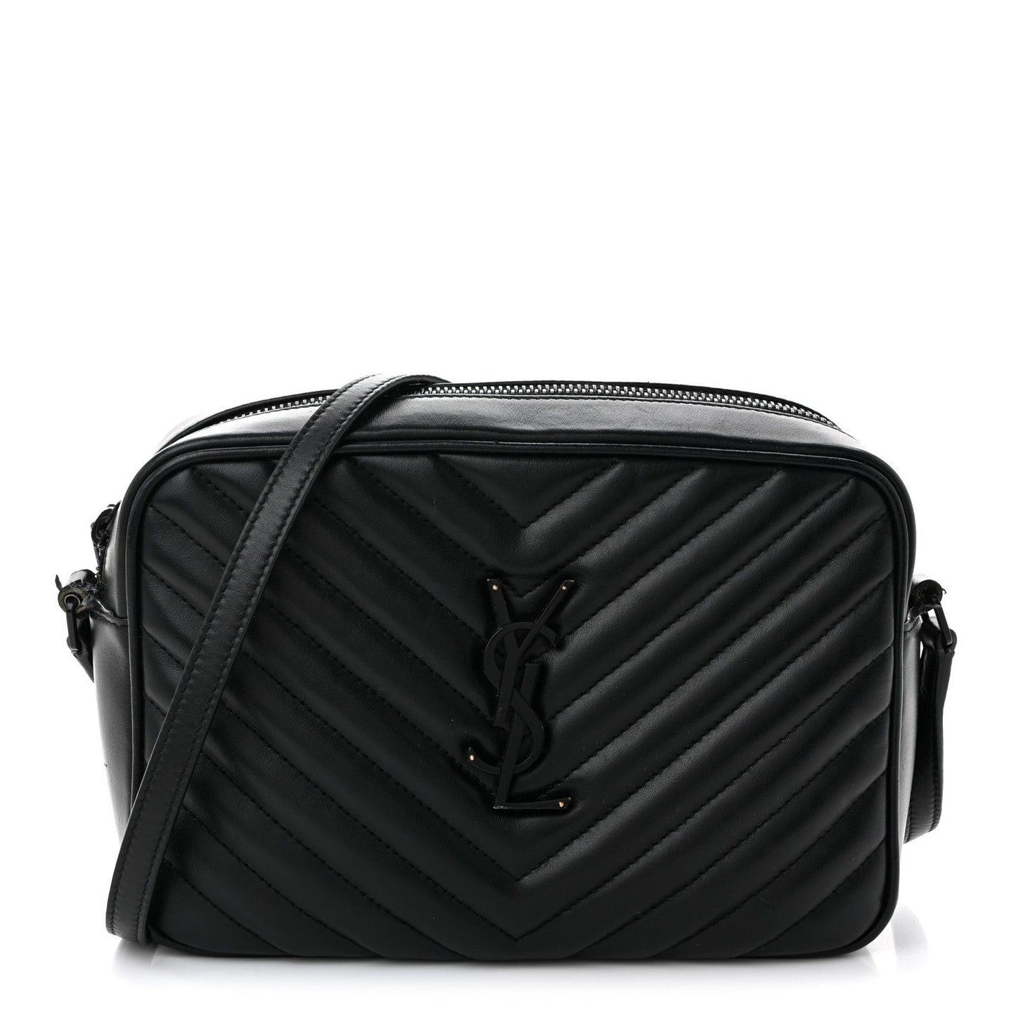 Calfskin Matelasse Monogram Monochrome Lou Camera Bag Black