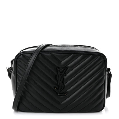 Calfskin Matelasse Monogram Monochrome Lou Camera Bag Black