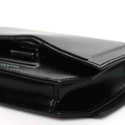 Calfskin Bow Cut Chain Wallet Black