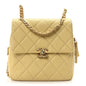 Shiny Caviar Quilted Chain Melody Backpack Yellow