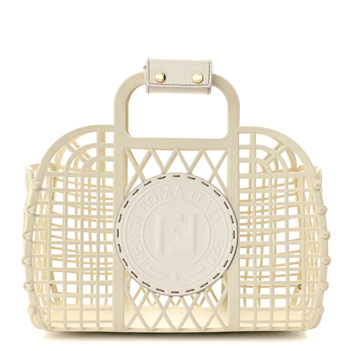Recycled Plastic Vitello Liberty Matte Small Fendi Basket White Ice