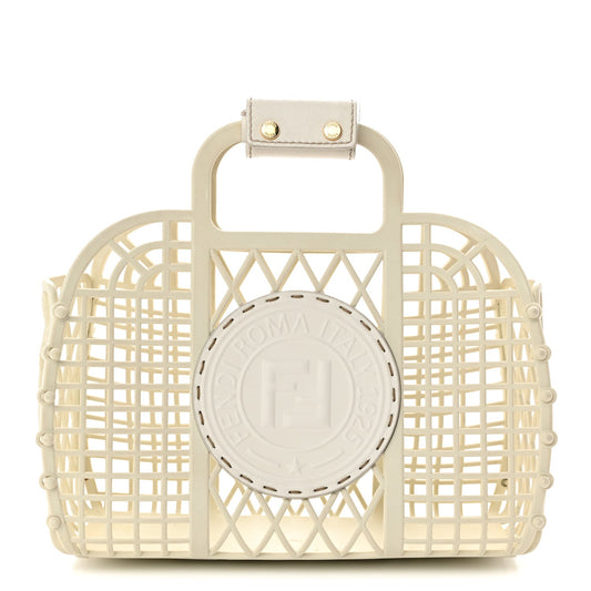 Recycled Plastic Vitello Liberty Matte Small Fendi Basket White Ice