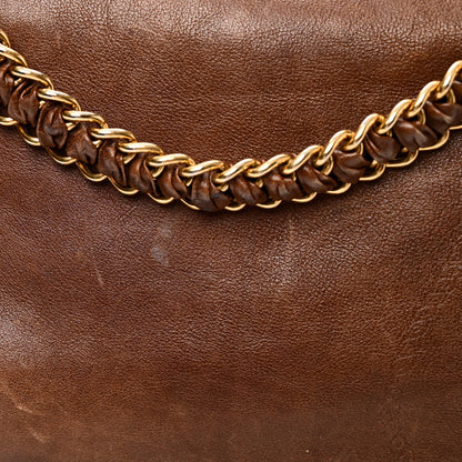 Soft Calf Shopping Tote Brown