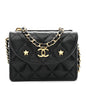 Caviar Quilted Clutch With Chain Black
