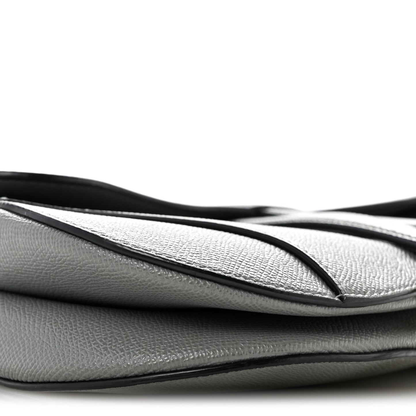 Grained Calfskin Saddle Bag Grey