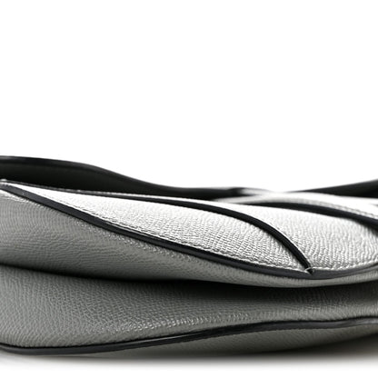 Grained Calfskin Saddle Bag Grey