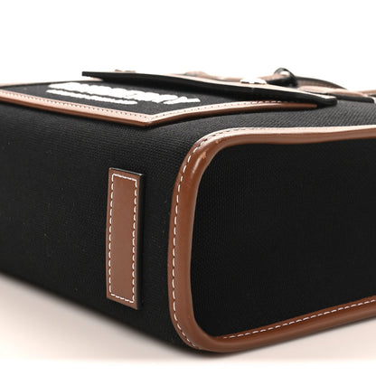 Canvas Smooth Calfskin Mini Two Tone Freya Tote Black Tan