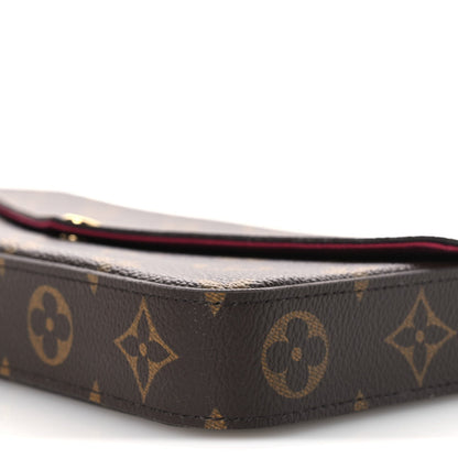 Monogram Pochette Felicie Chain Wallet Fuchsia