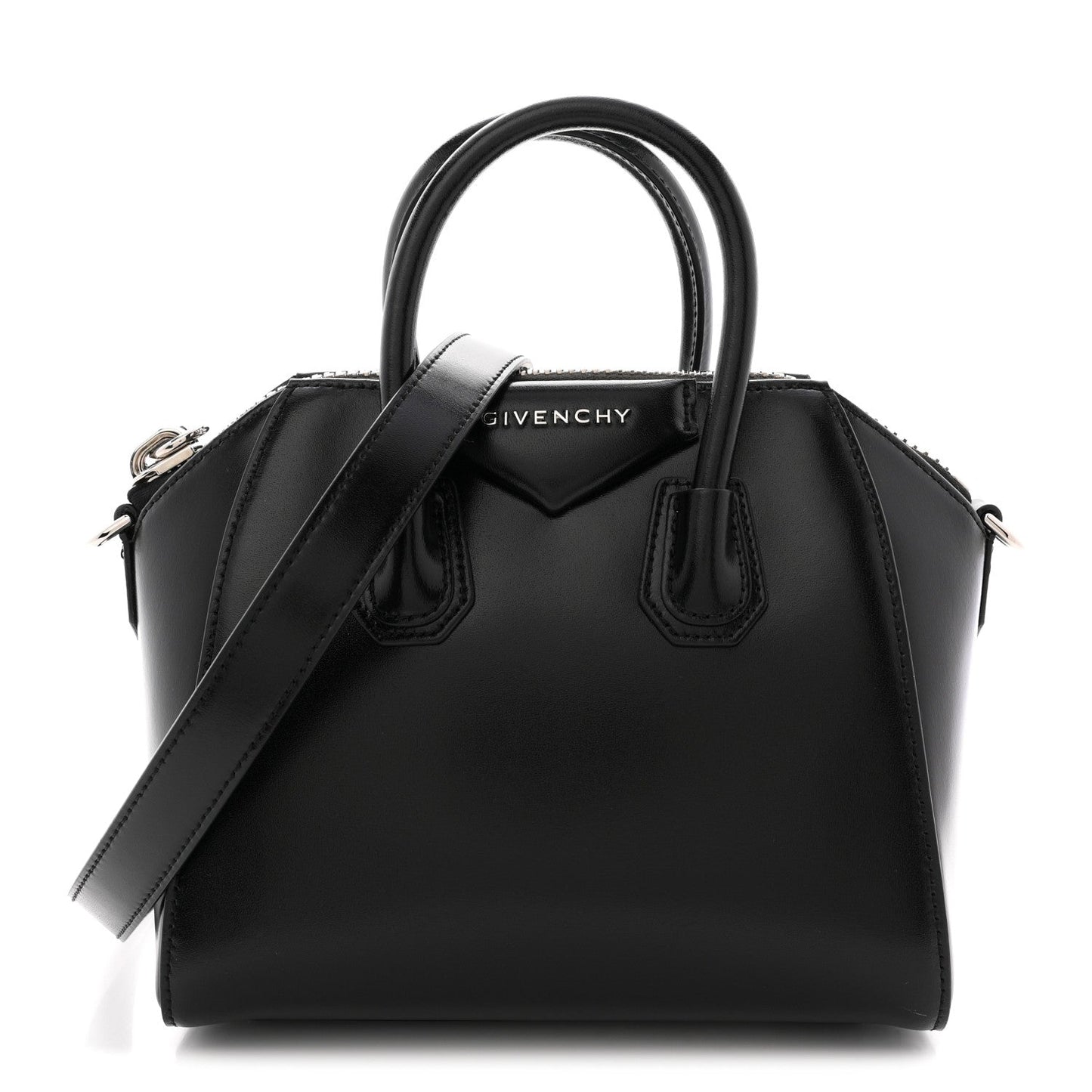 Shiny Lord Calfskin Mini Antigona Black