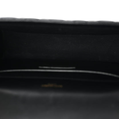 Lambskin Mixed Matelasse Triquilt Medium Monogram Satchel Black