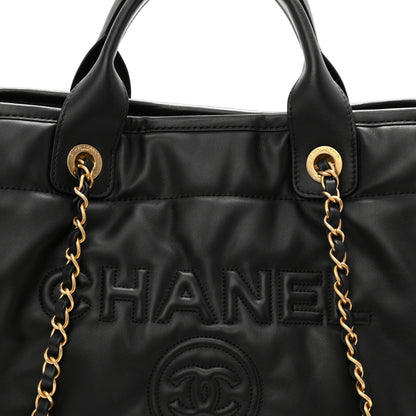 Calfskin Small Deauville Tote Black