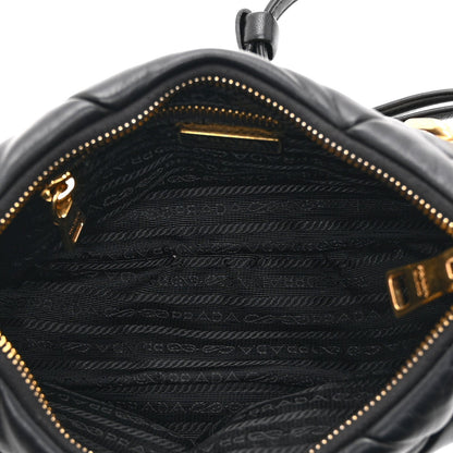 Nappa Triangle Quilted Patchwork System Bag Black