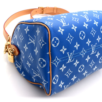 Calfskin Monogram Speedy P9 Bandouliere 25 Blue