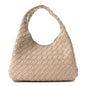 Nappa Intrecciato Small Campana Shoulder Bag Ecru