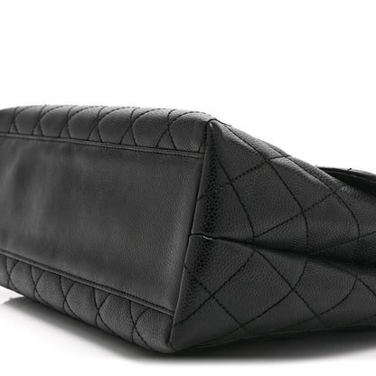 Caviar Quilted Jumbo Kelly Flap Black