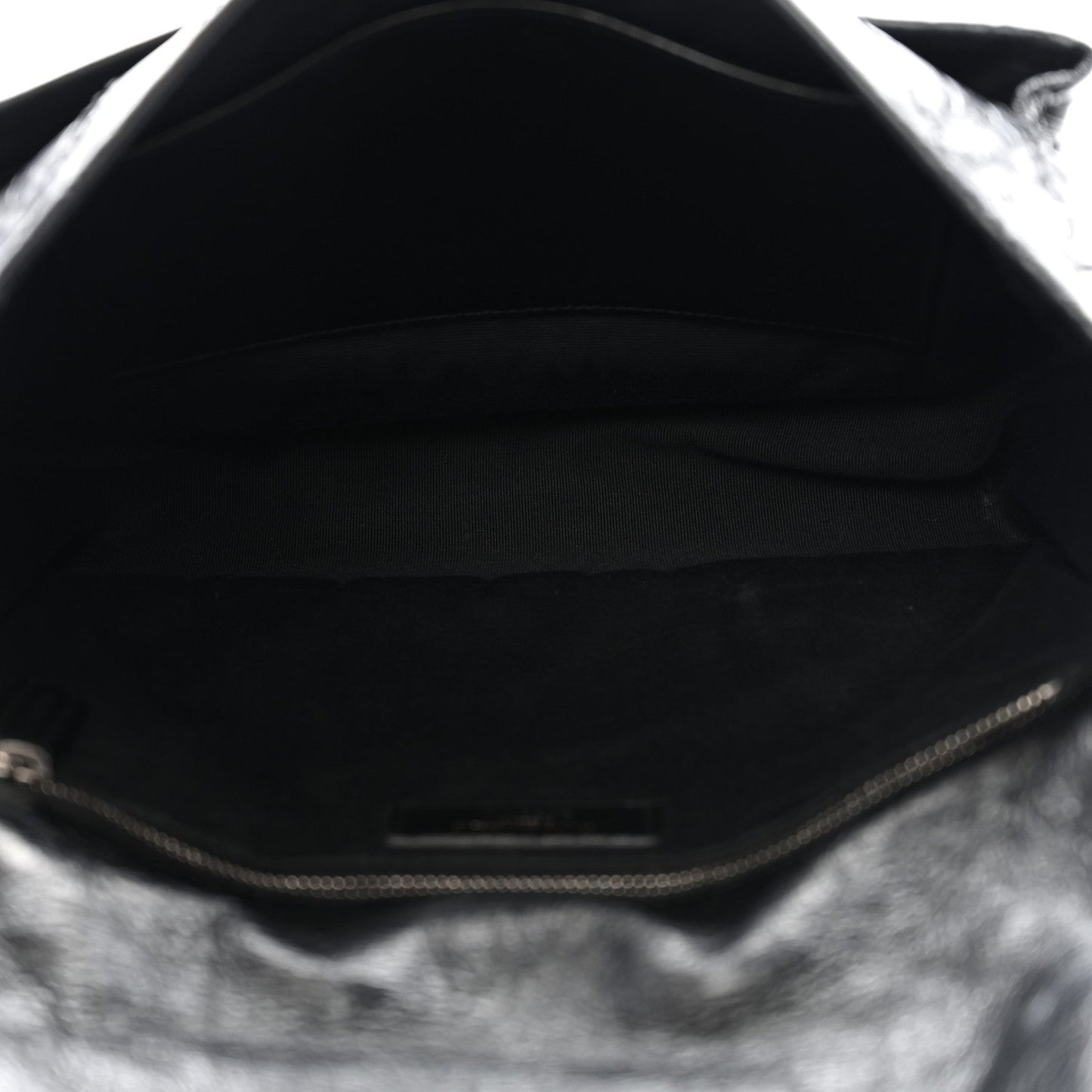 Crinkled Calfskin Matelasse Monogram Medium Niki Chain Satchel Black