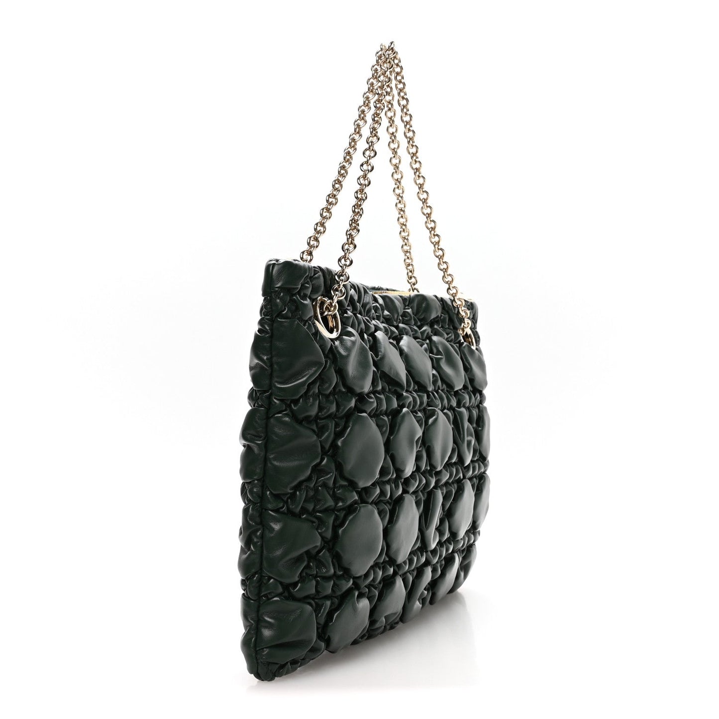 Calfskin Puffy Macrocannage Medium Dior Crunchy Bag  Forest Bloom