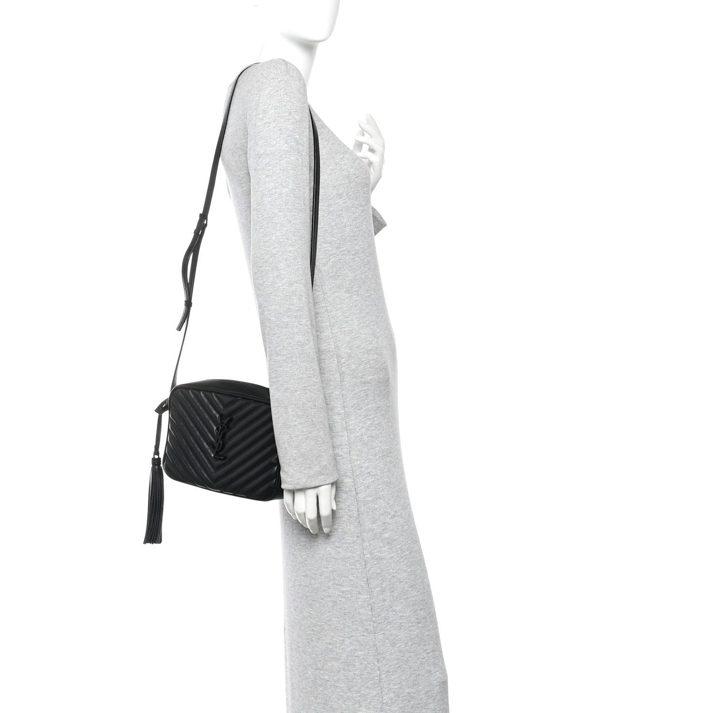 Calfskin Matelasse Monogram Monochrome Lou Camera Bag Black