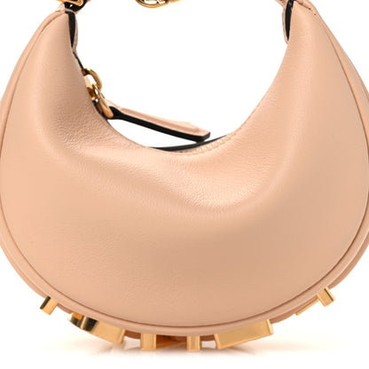 Vitello Grace Matte Nano Fendigraphy Hobo Charm Light Rose