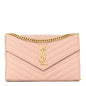 Grain De Poudre Matelasse Chevron Monogram Chain Wallet Pale Pink