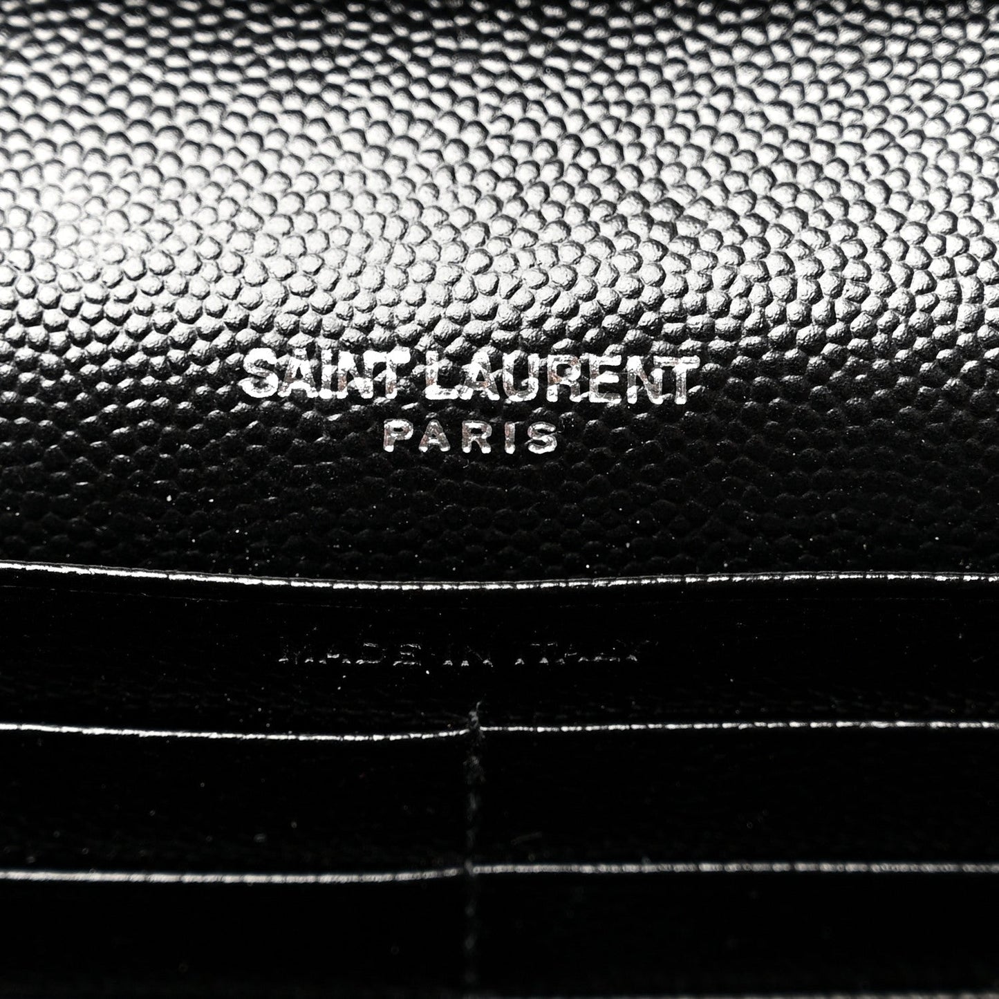 Grain De Poudre Matelasse Chevron Monogram Chain Wallet Black