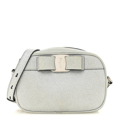 Rainbow Glitter Vara Bow Camera Bag Silver