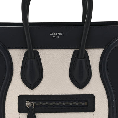 Baby Grained Calfskin Nubuck Micro Tri-Color Luggage White