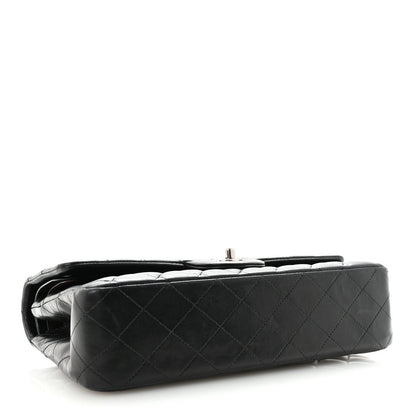 Lambskin Quilted Medium Double Flap Black