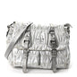 Metallic Nappa Gaufre Messenger Tote Argento