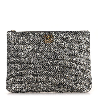 Sequins Medium 19 Pouch Silver