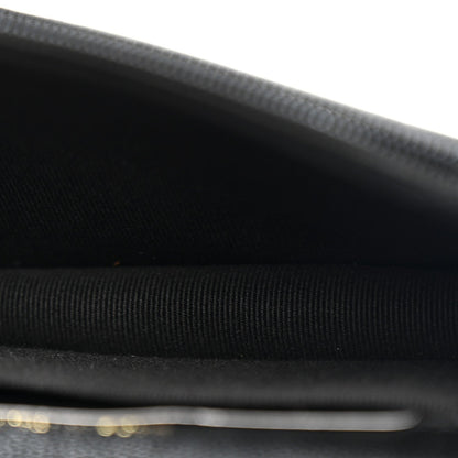 Caviar Quilted Pocket Twins Clutch With Chain Black