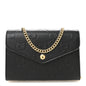 Calfskin GG Debossed Chain Wallet Black