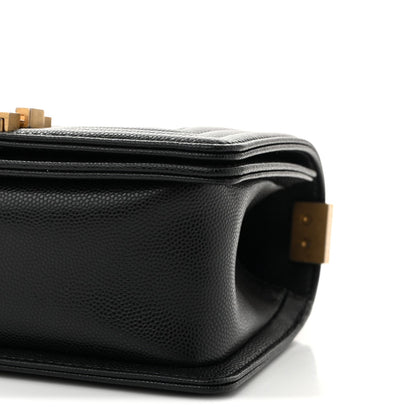 Caviar Quilted Small Boy Flap Black