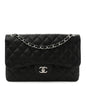 Caviar Quilted Jumbo Double Flap Black