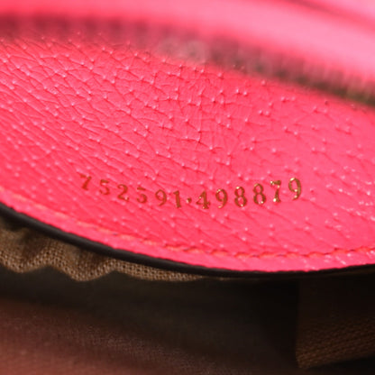 GG Supreme Monogram Textured Dollar Calfskin Web Ophidia Small Crossbody Bag Beige Ebony Fuchsia