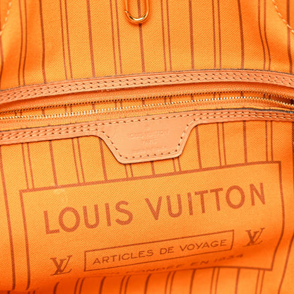 Damier Azur Braided Neverfull MM Orange
