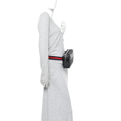 Soft GG Supreme Monogram Web Belt Bag Black Grey