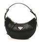 Soft Calfskin Arque Shoulder Bag Black